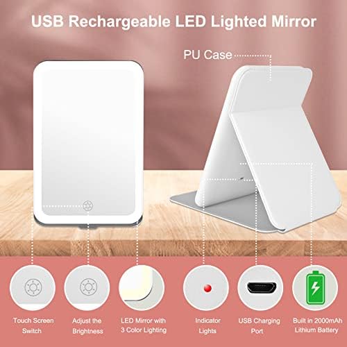 Travel-Friendly Makeup Mirror with 72 LEDs