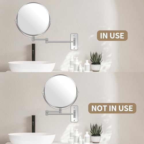 Versatile 7X Wall-Mounted Makeup Mirror with Swivel for Men Women