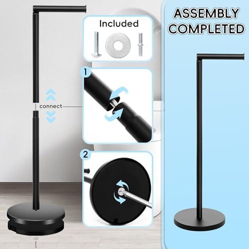 HABYMOKE Space-Saving Jumbo Toilet Paper Holder with Matte Black_finish