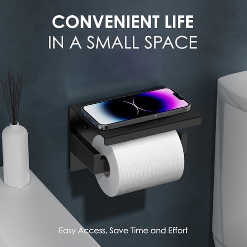 High-Quality Stainless Steel Toilet Roll Holder Matte Black