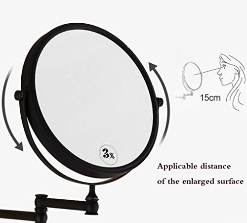 Must-Have Curated Design Cosmetic Mirror Rotating 3X Magnification Black Square