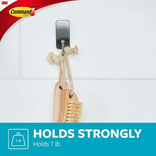 Command BATH33-SN-ES 4-Piece Robe Towel Hook Set Satin Nickel