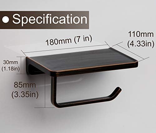 Linkaa Toilet Paper Holder Oil Rubbed Bronze Rust-Proof Aluminum Bathroom Storage
