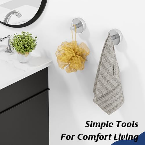 4-Piece Suction Cup Holders Silver Easy to Use in Showers and Beyond