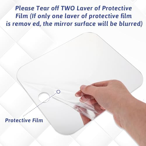 Lusofie Anti-Fog Portable Shower Mirror Shatterproof Travel Camping Mirror