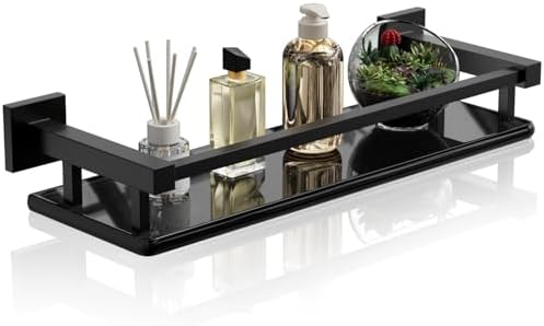 Contemporary Floating Glass Shelf for Bathrooms Living Spaces