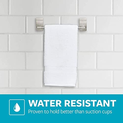 Command Hand Towel Bar Satin Nickel - Easy-Mount Water Resistant Towel Rest