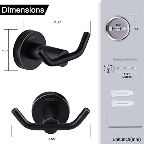 Premium Oil-Rubbed Bronze Towel Robe Hook