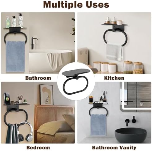 Siyzda Hand Towel Ring with Shelf