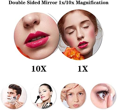 FOLDABLE wall-MOUNTED 10x Makeup Mirror