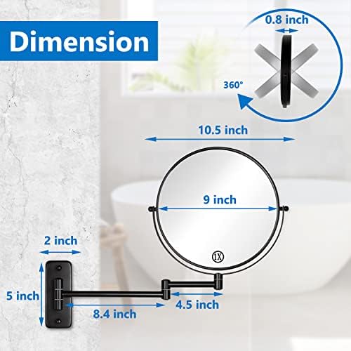 Decluttr 9 Wall Mounted Makeup Mirror