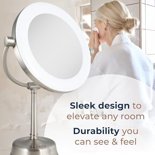 Zadro Lexington 2-Sided LED Makeup Mirror with 10X Magnification