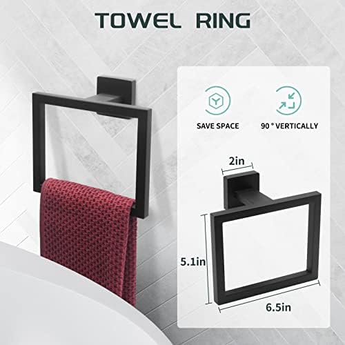5-Piece Black Towel Bar Set