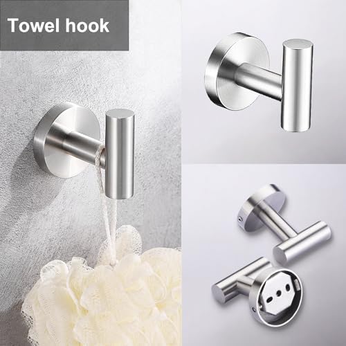 Modern 5-Piece Brushed Nickel Bathroom Hardware Set