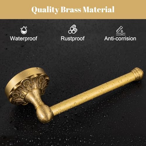 Antique Brass Petal-Relief Toilet Paper Holder