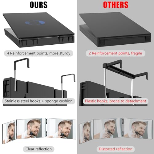 Effortlessly Adjust Your Style with OLIBUY 3-Way Hair Makeup Mirror