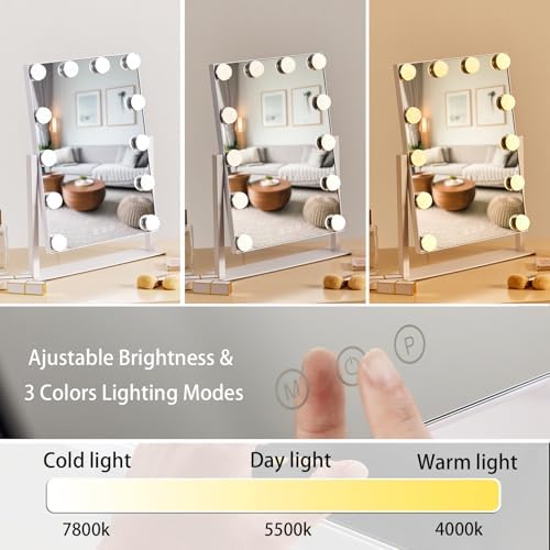 HIEEY 360 Rotating Vanity Mirror with 5X Magnification