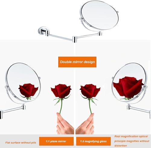 Wall-Mounted Makeup Mirror with Adjustable Arm