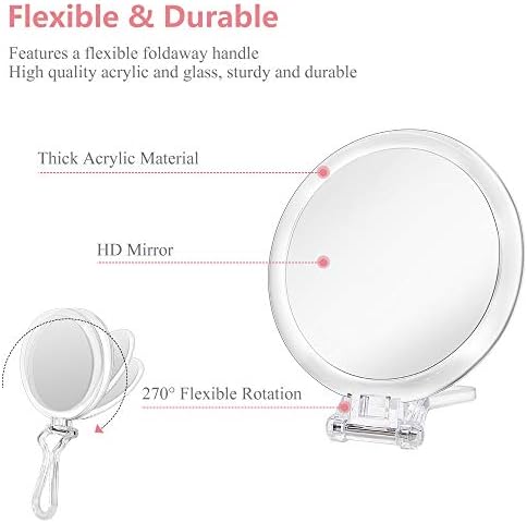 Double-Sided Makeup Mirror Set - 7X Magnification Portable