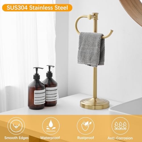BESy 17-Inch Brushed Gold Towel Bar