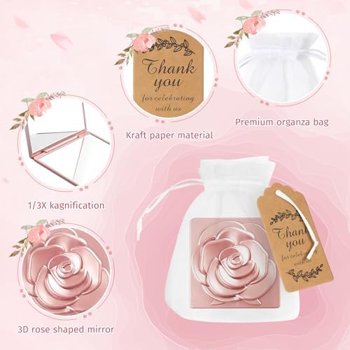 Rose Gold Compact Mirror for Parties