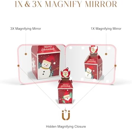 1X3X LED Mirror Compact TravelSize