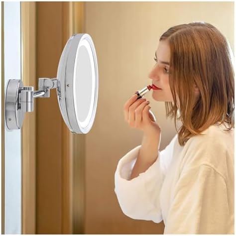 TYCQFCL Wall-Mounted Lighted Makeup Mirror Chrome LED