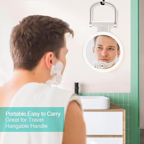 Travel Makeup Mirror with LED Lighting and Magnifying Feature