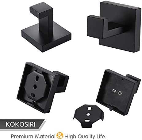 Sturdy Matte Black Robe Hook for Bathroom More