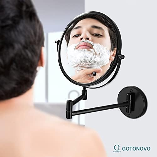 Wall-Mounted Swivel Makeup Mirror with Adjustable Arm