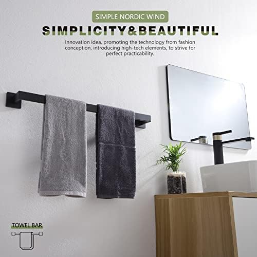 24-inch Matte Black Stainless Steel Towel Bar
