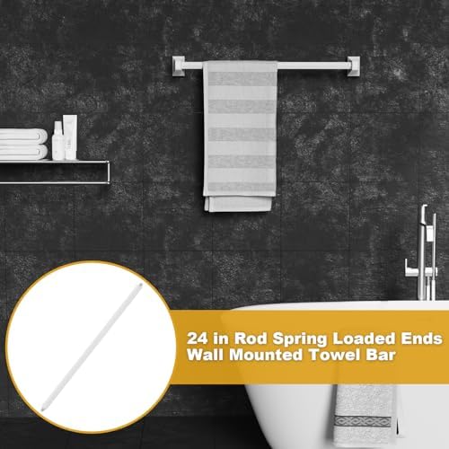 24-Inch Spring-Ended Wall Mount Towel Bar