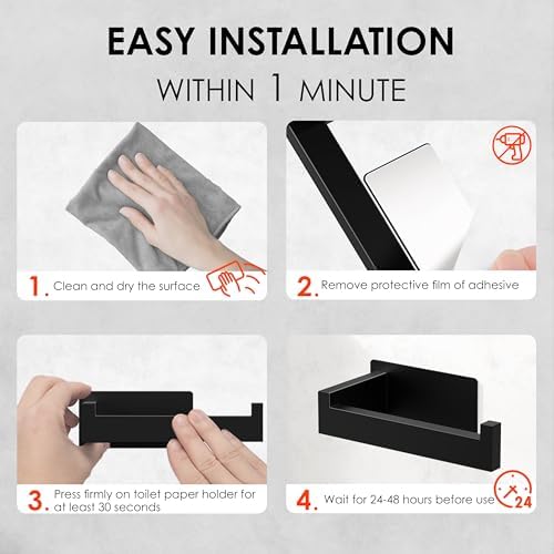 Auxmir Durable Rust-Proof No Drilling Needed Self-Adhesive Toilet Paper Holder
