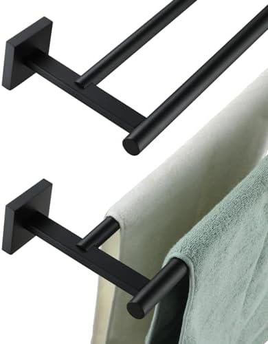 KOKOSIRI 2-Piece Matte Black Towel Bars 32 Inch