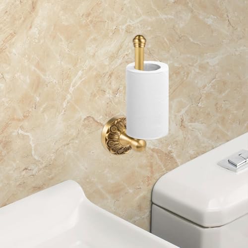 Antique Brass Petal-Relief Toilet Paper Holder
