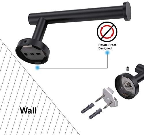 Tastos Matte Black Stainless Steel Toiletpaper Holder