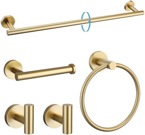 TURS Brushed Gold 5-Piece Bathroom Hardware Set