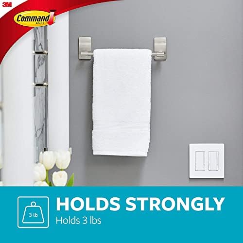 Command Hand Towel Bar Satin Nickel - Easy-Mount Water Resistant Towel Rest