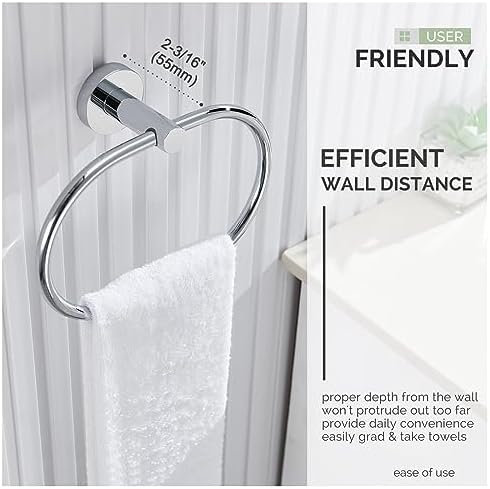 Angle Simple Stainless Steel Towel Ring Chrome