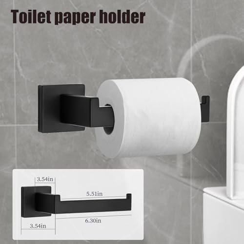 5-Piece Black Towel Bar Set