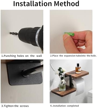 AIDILI Wall-Mounted Wood Toilet Paper Holder