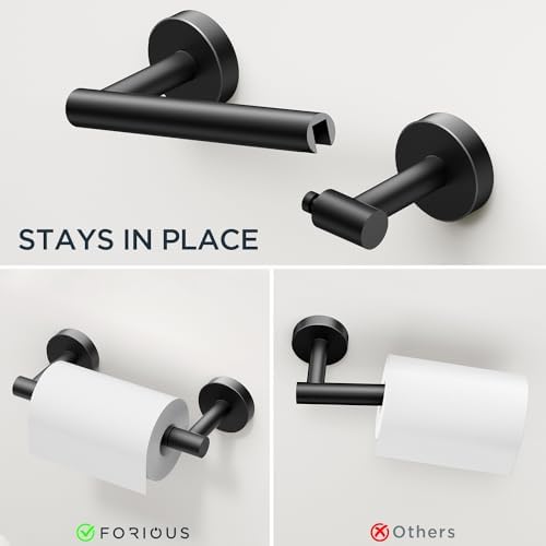 FORIOUS Matte Black toilet paper holder