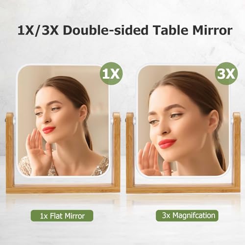 Double-Sided Vanity Mirror with 1x 3x Magnification