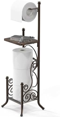 Toilet Paper Holder with Storage Bronze
