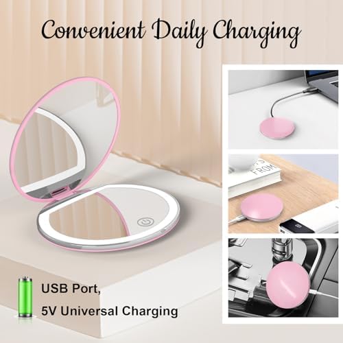 Perfect for Travel DurableLightweight LED Mirror