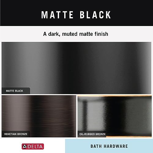 Delta Double Towel Hook for Bathroom Matte Black Durable Easy to Install