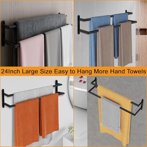 uxe Double Towel Bar Space-Saving Bathroom Organizer for Clean Vibes