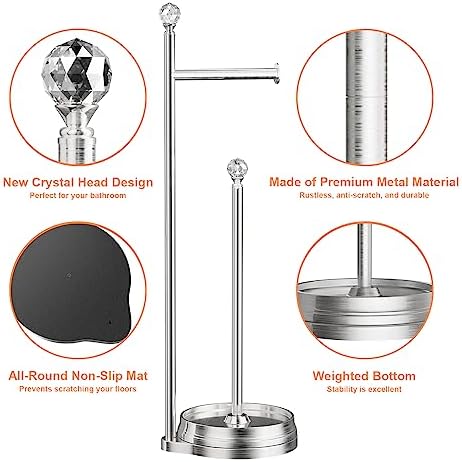 Elegant Toilet Paper Holder with Crystal Ball