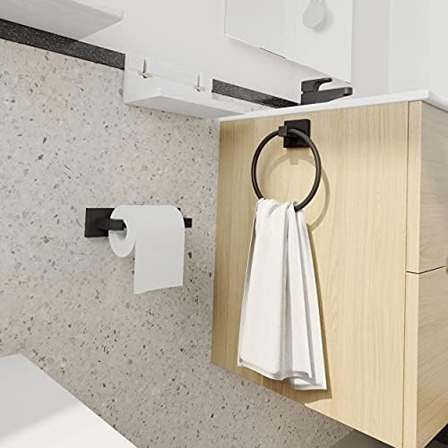 Double Posting Matte Black Toilet Paper Holder
