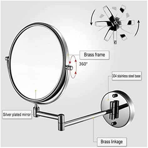 ZADIKO 5X Magnifying Wall-Mounted Makeup Mirror Copper for Home Bathroom